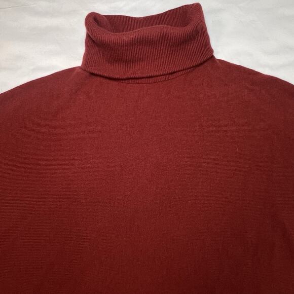 Garnet Hill Oversized Turtleneck Sweater Size S Maroon Goji Berry Wool Cashmere - Picture 3 of 15